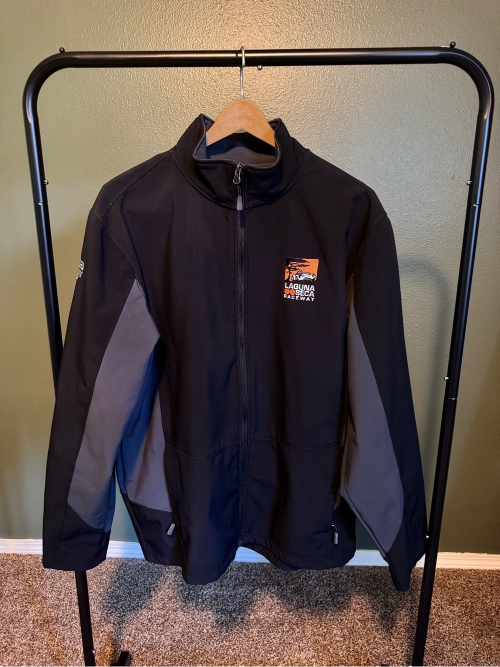 Port Authority Laguna Seca Black and Gray Performance Softshell Jacket